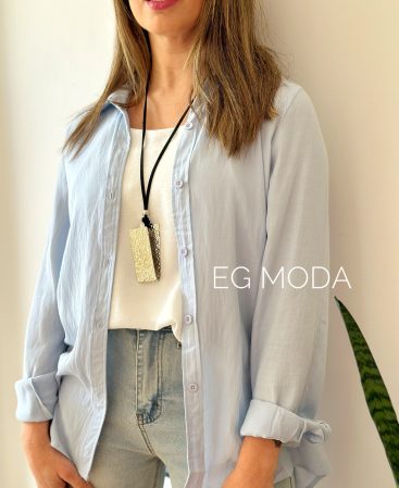 CAMISA SÍMIL LINO CELESTE