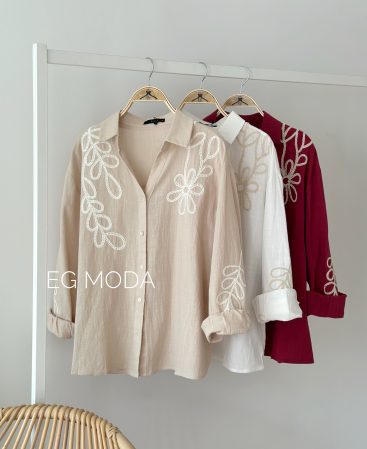 CAMISA LINO CON BORDADO
