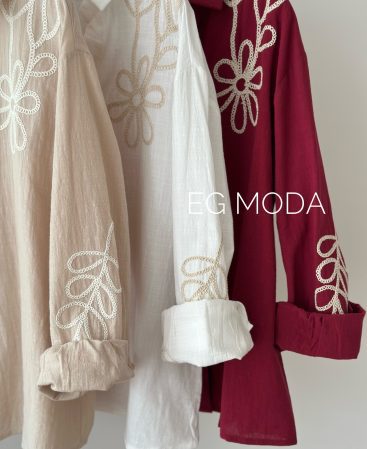 CAMISA LINO CON BORDADO