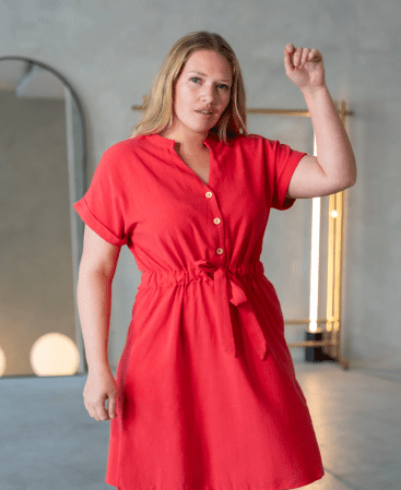 VESTIDO CAMISERO ROJO