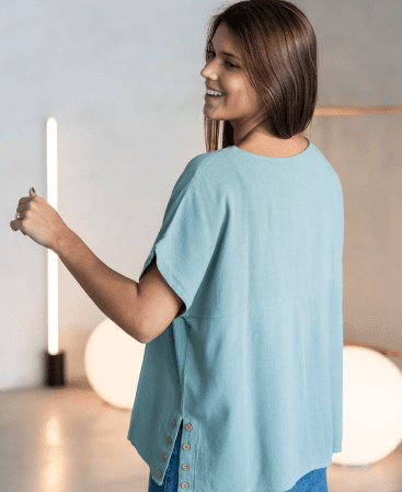 BLUSA EN LINO C/botones