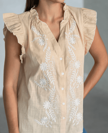 MUSCULOSA BORDADA BEIGE