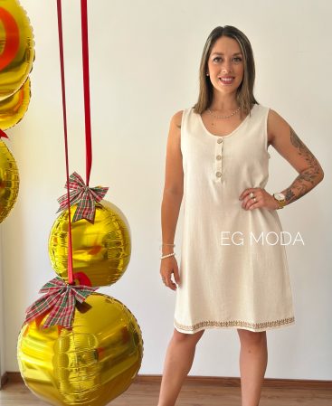 VESTIDO LINO C/bordado