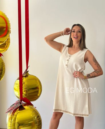 VESTIDO LINO C/bordado