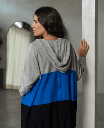 SACO C/capucha azul