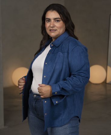 SOBRECAMISA GAMUZA AZUL