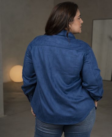 SOBRECAMISA GAMUZA AZUL