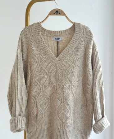 BUZO ESCOTE V beige