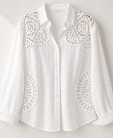 CAMISA LINO CON CROCHET