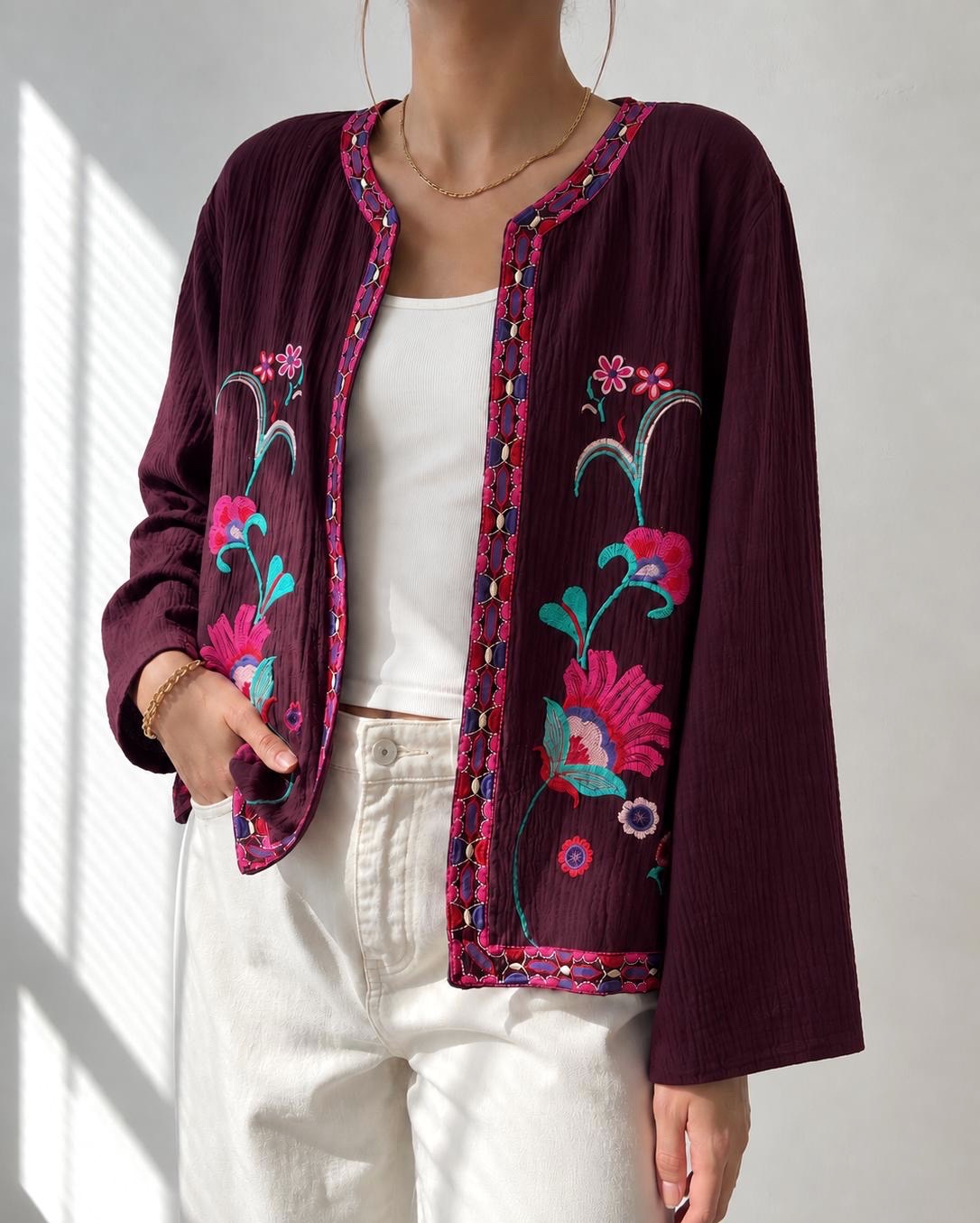 CHAQUETA MUSELINA BORDADA