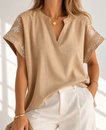 BLUSA LINO BORDADA