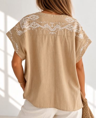 BLUSA LINO BORDADA
